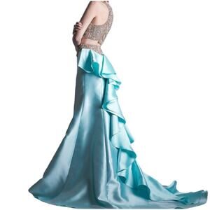 Andrea & Leo Couture Beaded Sequins Two Piece Mermaid Dress Size 4